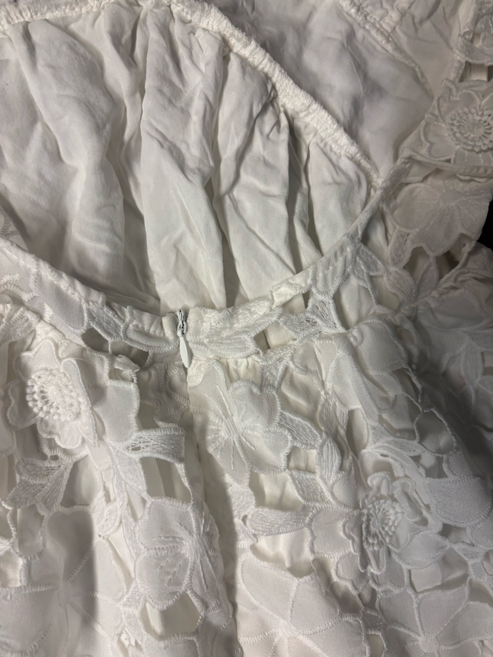 Storia White Floral Lace Long Sleeve minidress - Size S - Picture 7 of 8